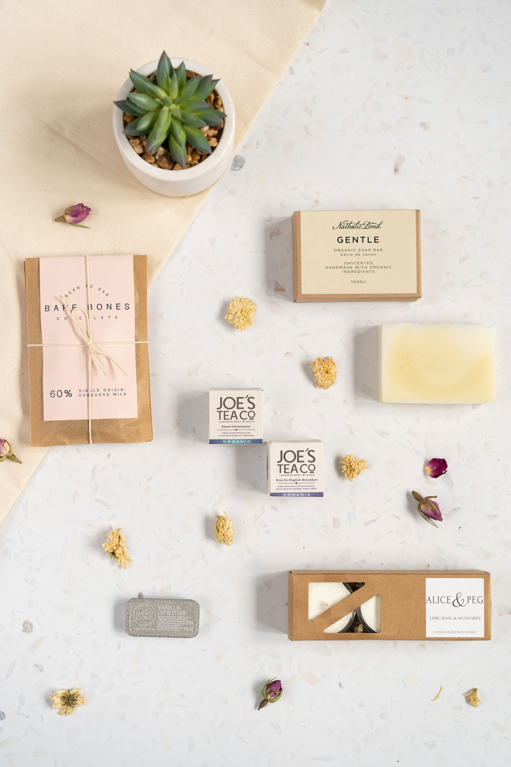 flat lay product photography beauty wellness